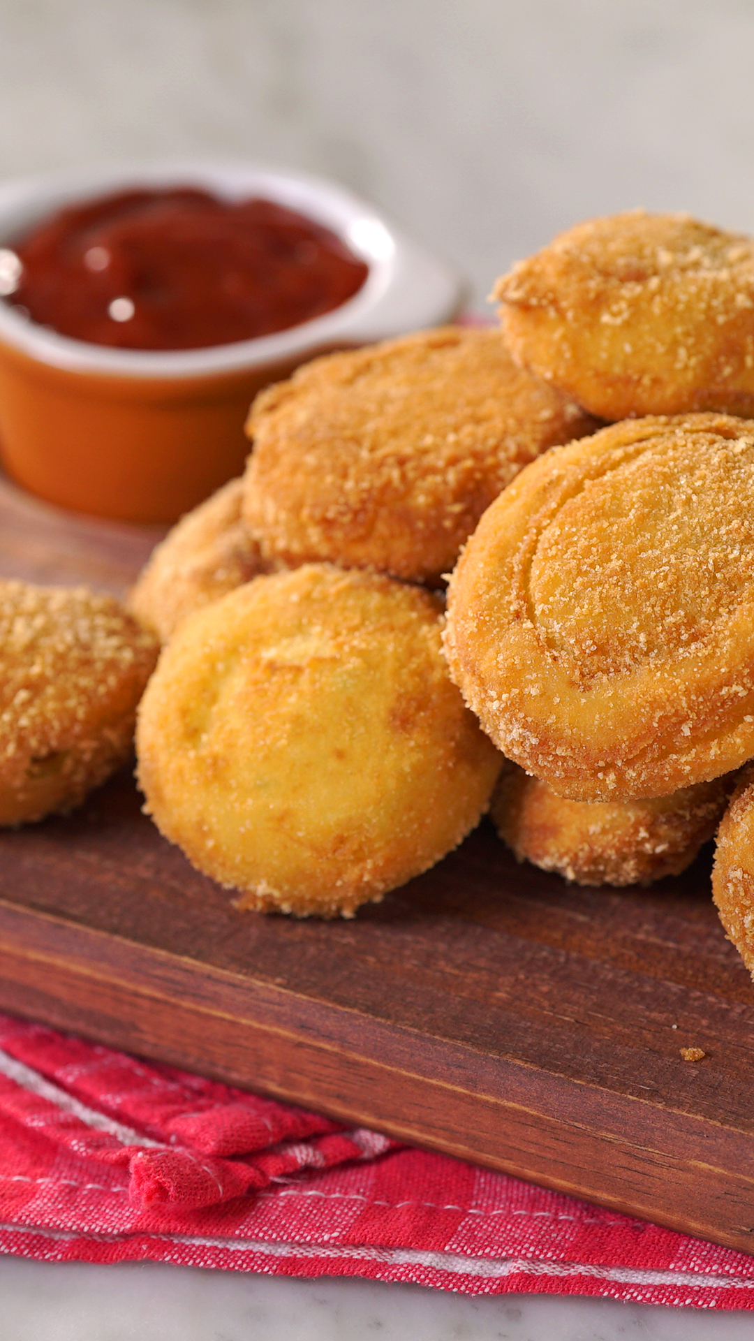 Anéis de Cebola com Purê de Batatas