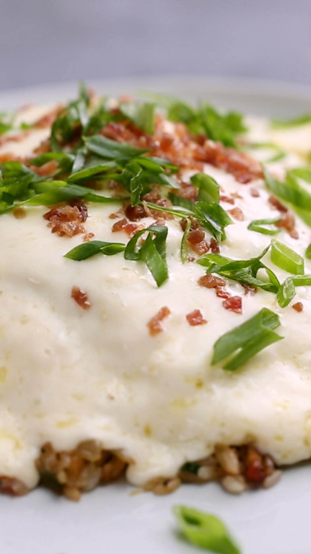 Arroz Frito com Bacon e Queijo