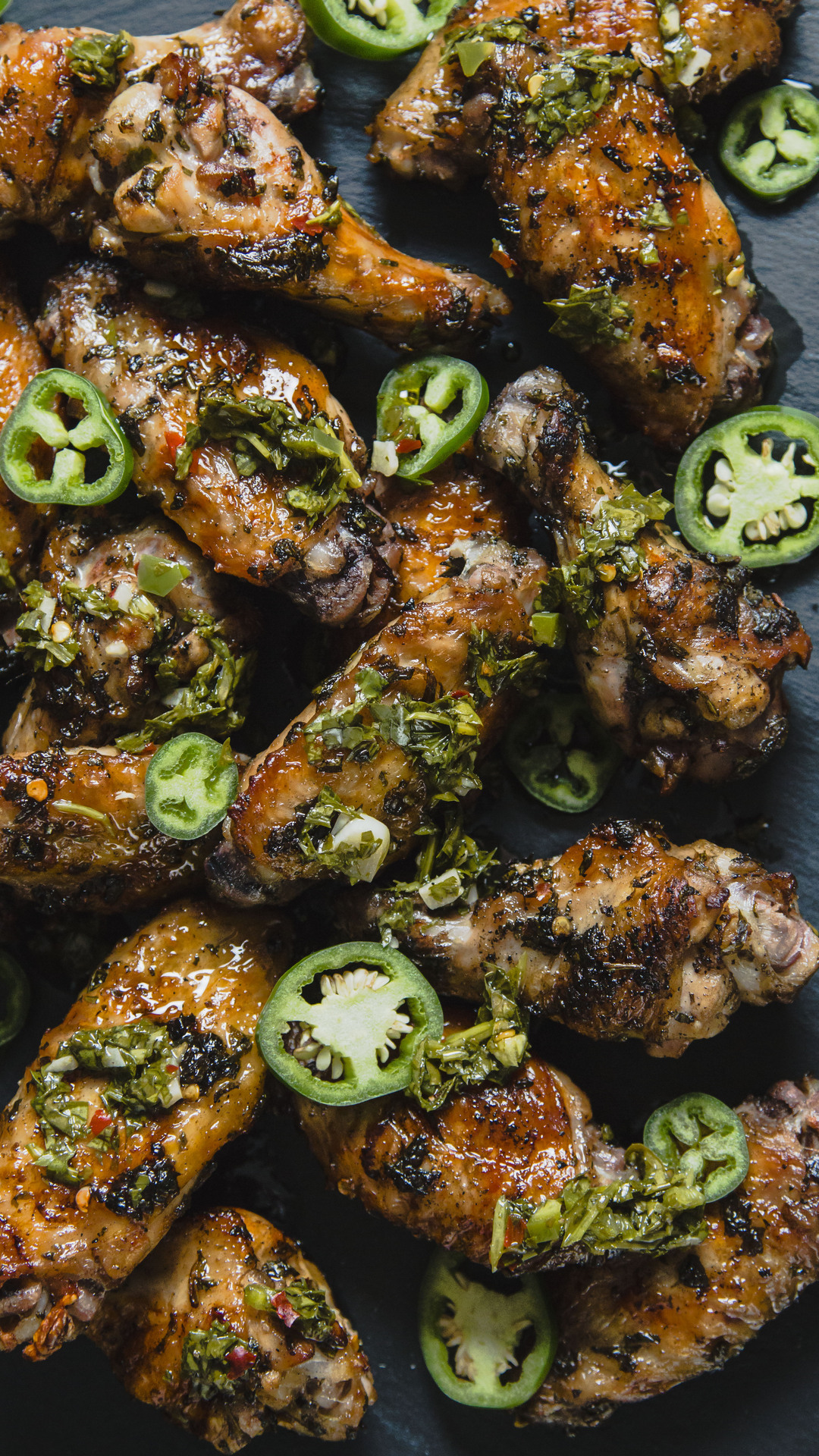 Asas de Frango Grelhados com Chimichurri