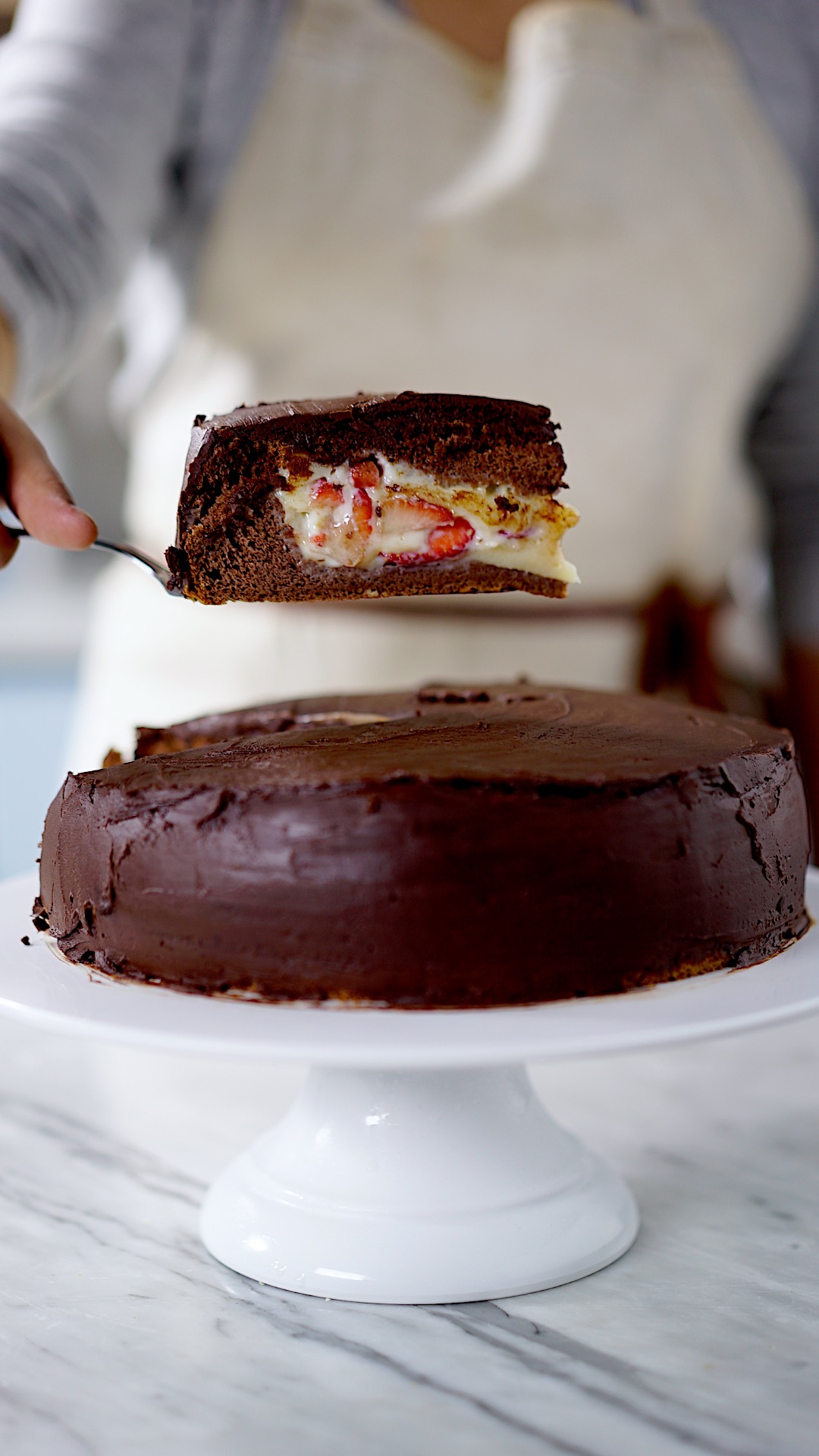 Bolo Bombom de Chocolate e Morango