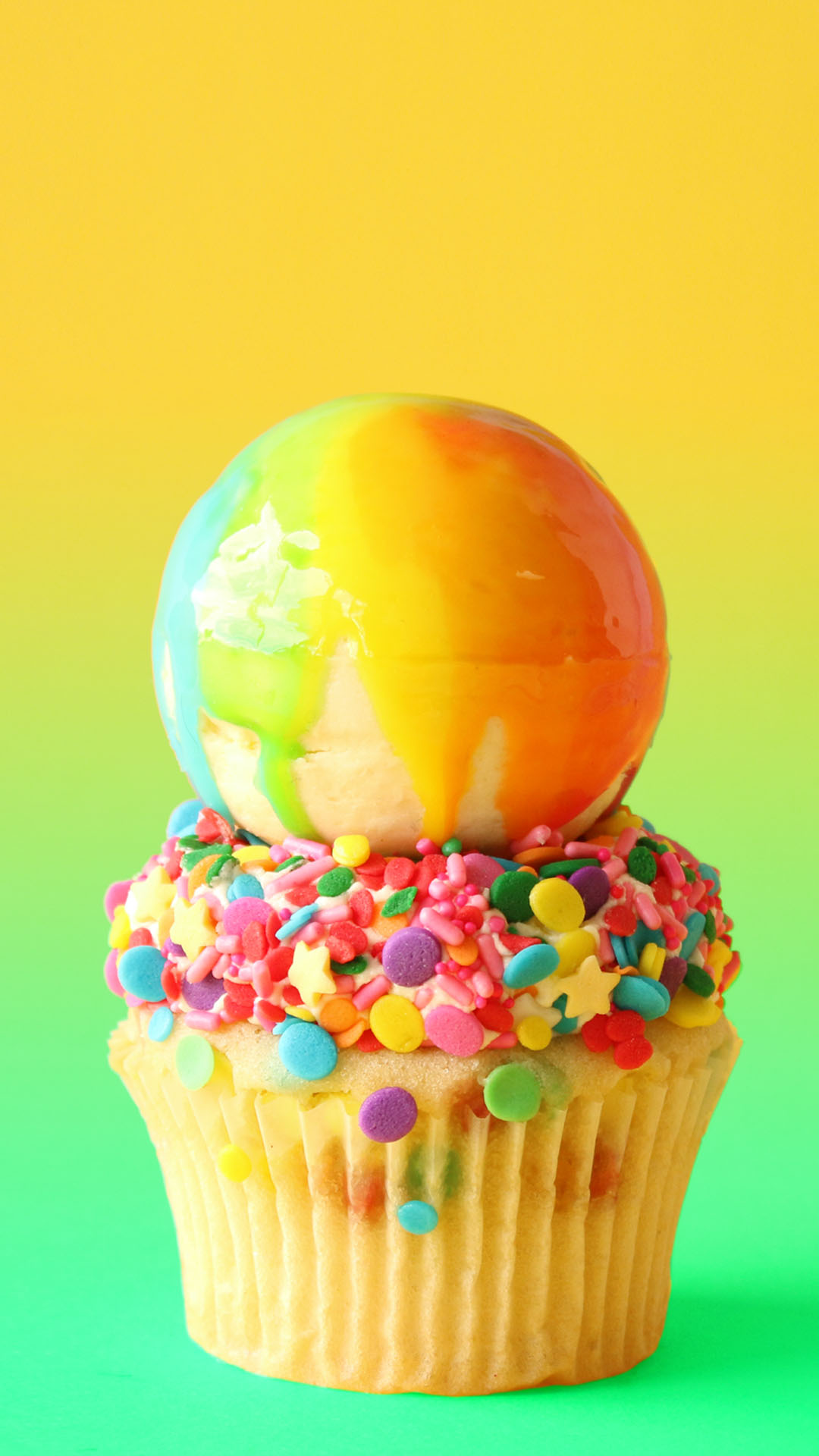 Cupcakes de Glacê Arco-íris