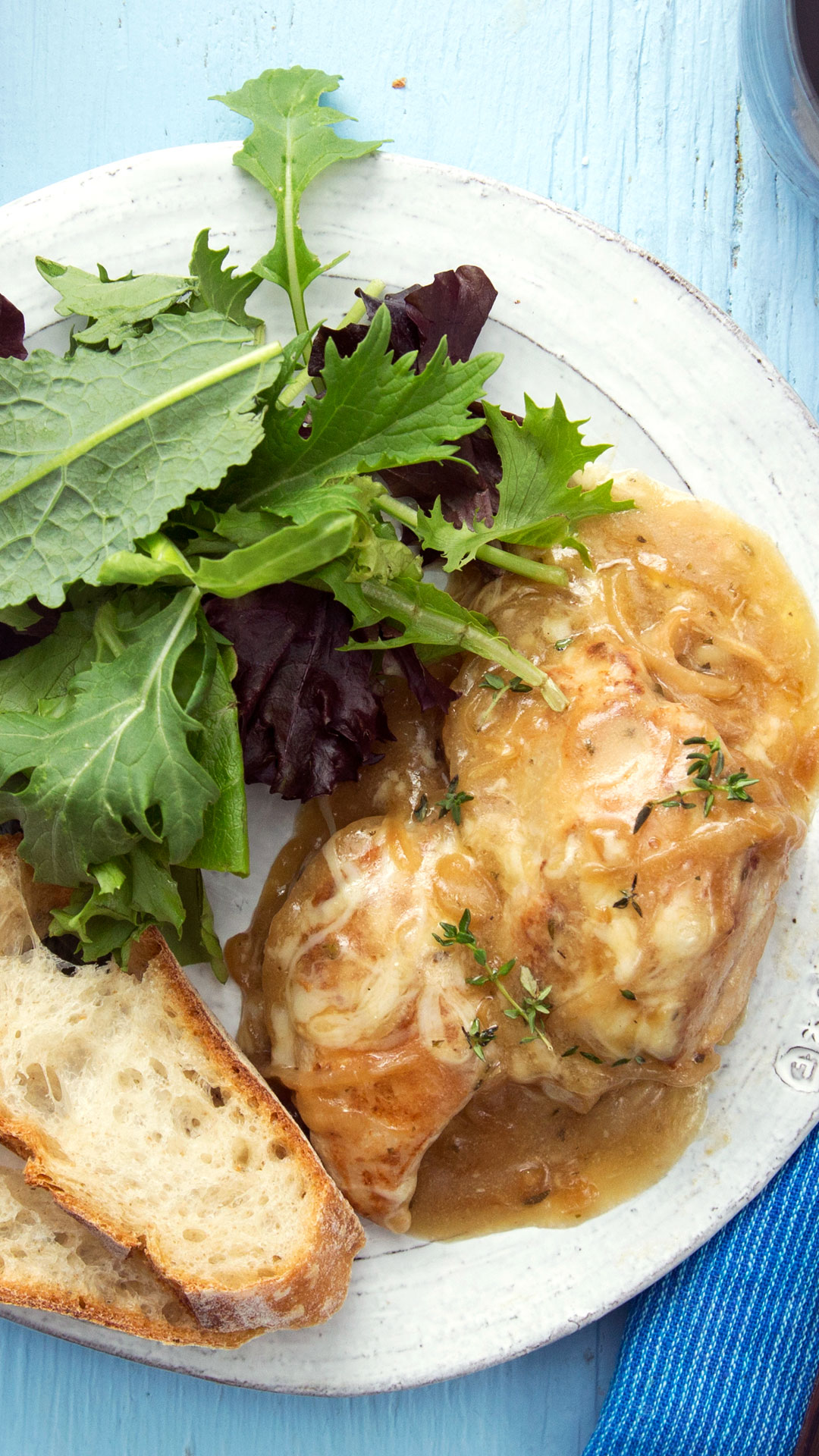 Frango com Sopa de Cebola