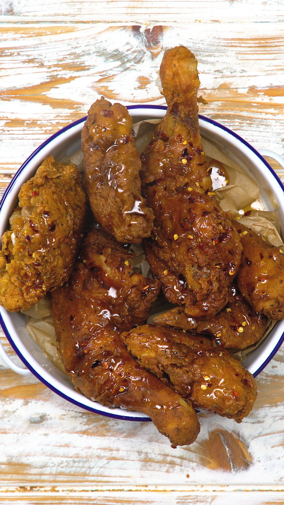 Frango Frito com Molho de Mel Picante