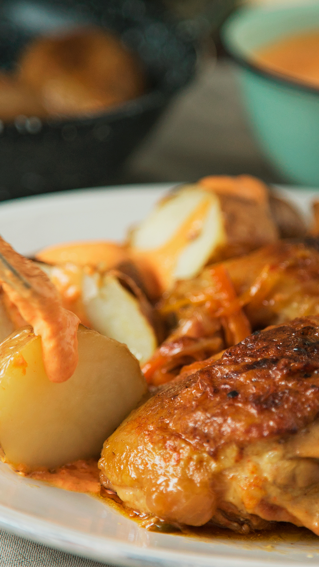 Frango na Cerveja com Batata Frita