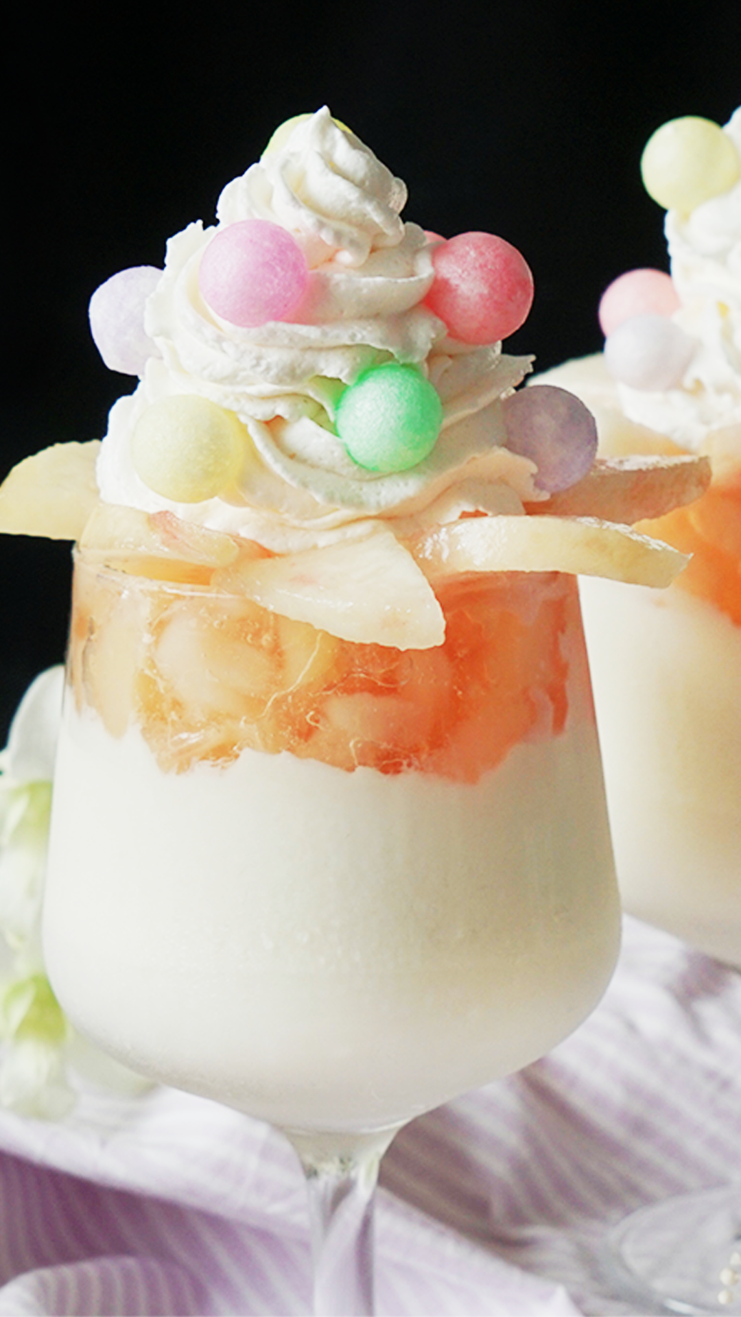 Gelatina de Amêndoa e Parfait de Pêssego
