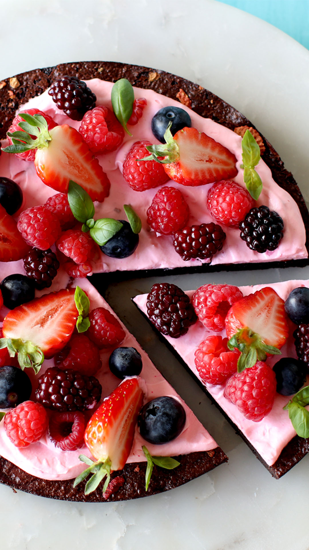 Pizza Brownie de Frutas Vermelhas