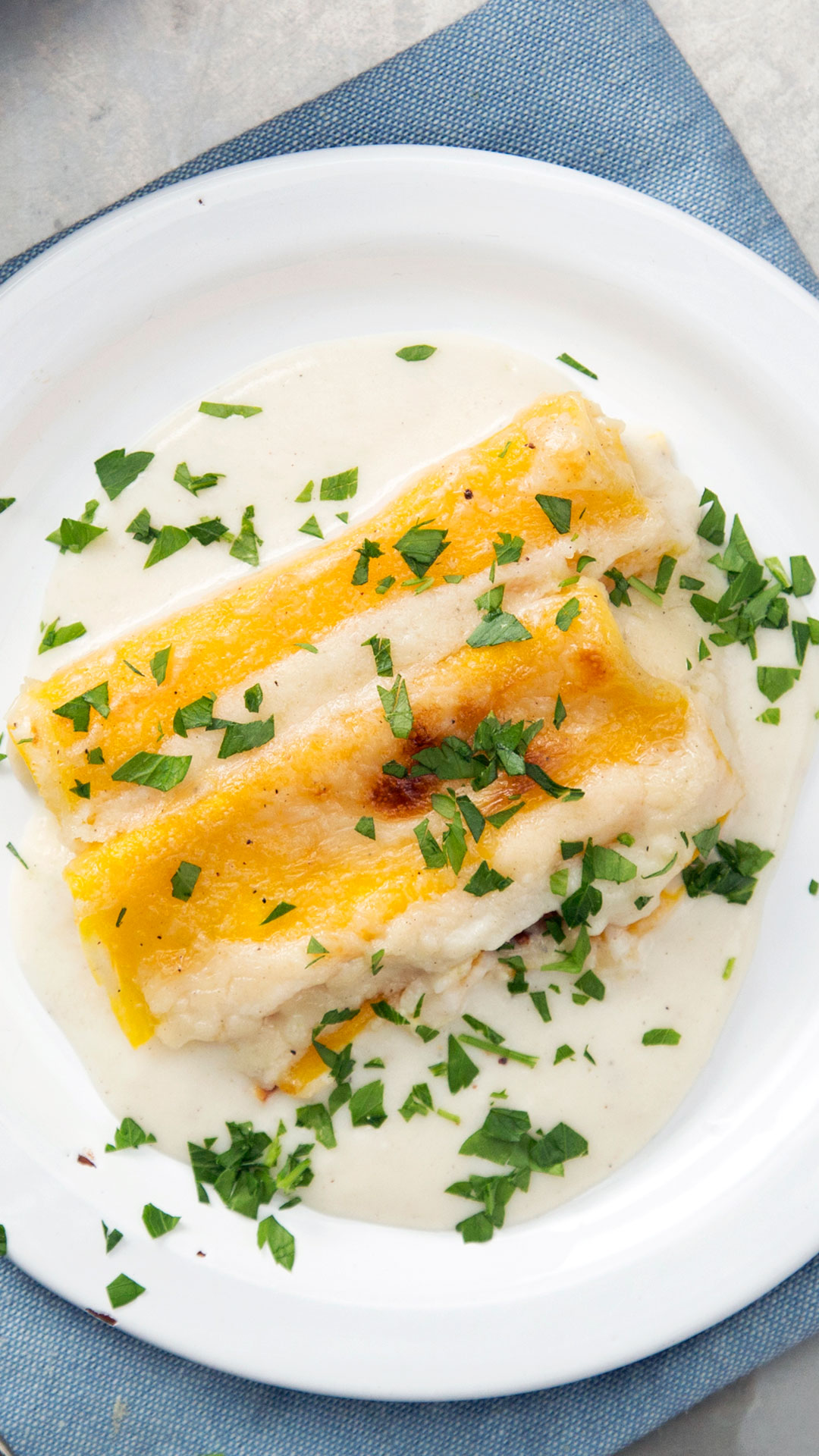 Rollatini de Abóbora ao Molho Alfredo