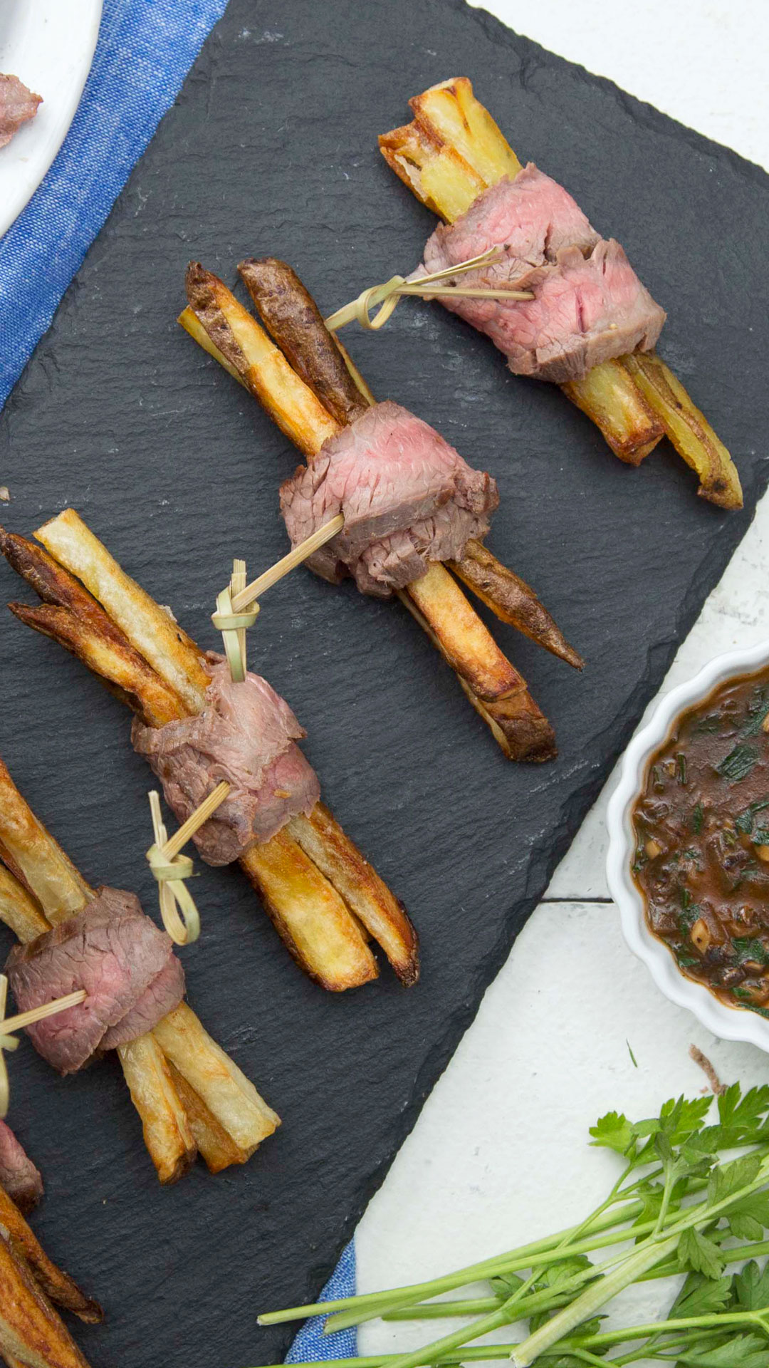 Rosbife Enrolado com Fritas